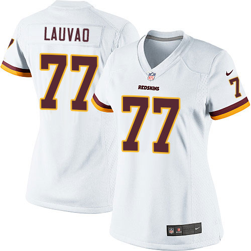 Women's Elite Shawn Lauvao Nike Jersey White Road - #77 NFL Washington Redskins